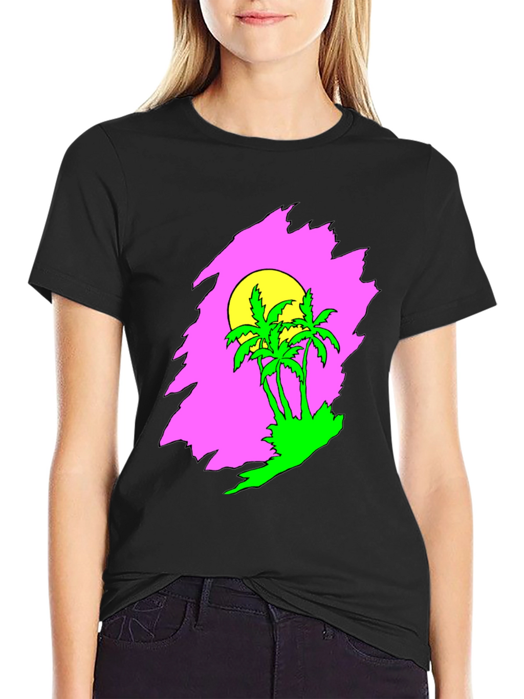 Retro Palm Tree Sunset Graphic Tee