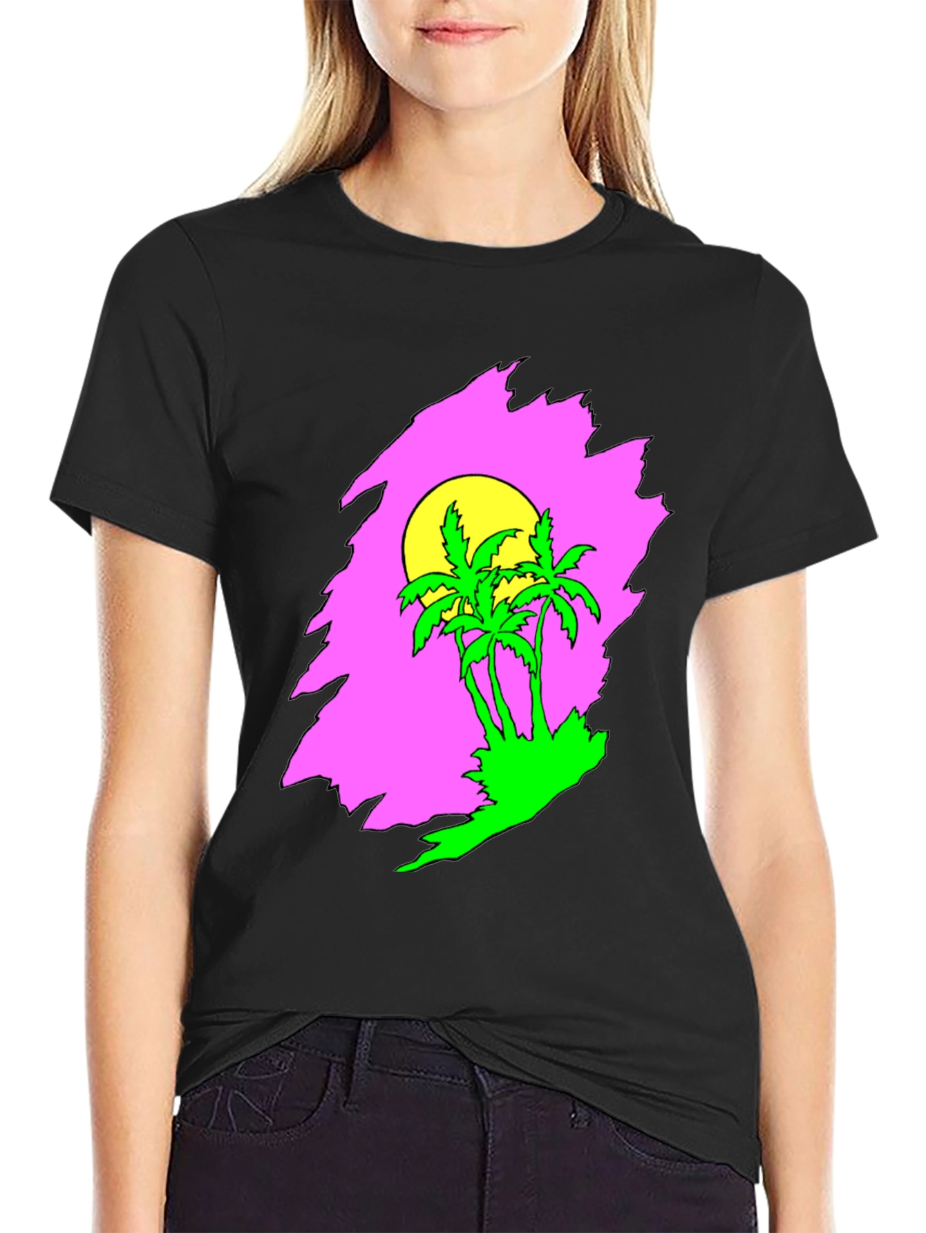Retro Palm Tree Sunset Graphic Tee