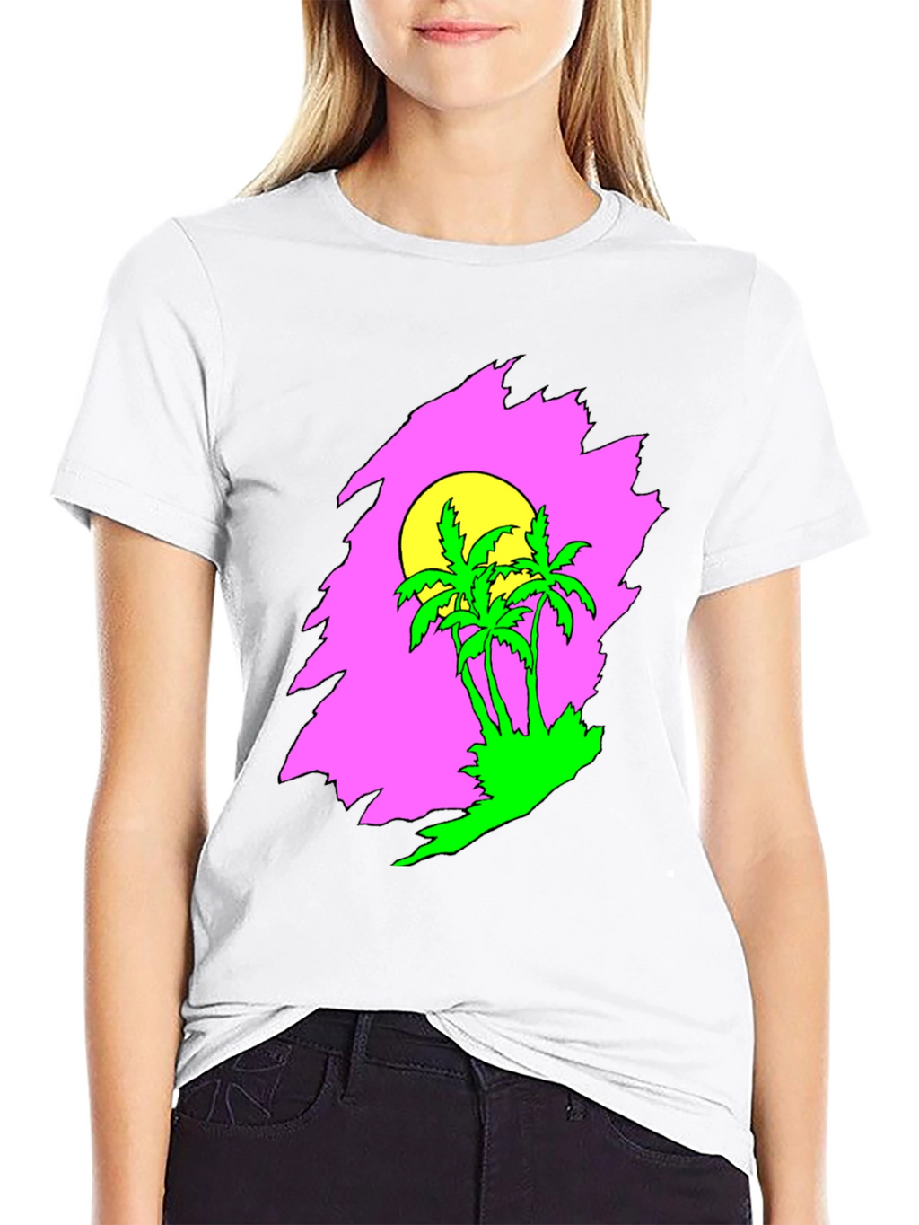 Retro Palm Tree Sunset Graphic Tee