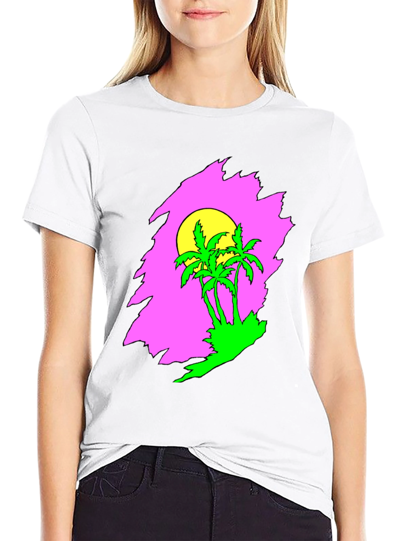 Retro Palm Tree Sunset Graphic Tee