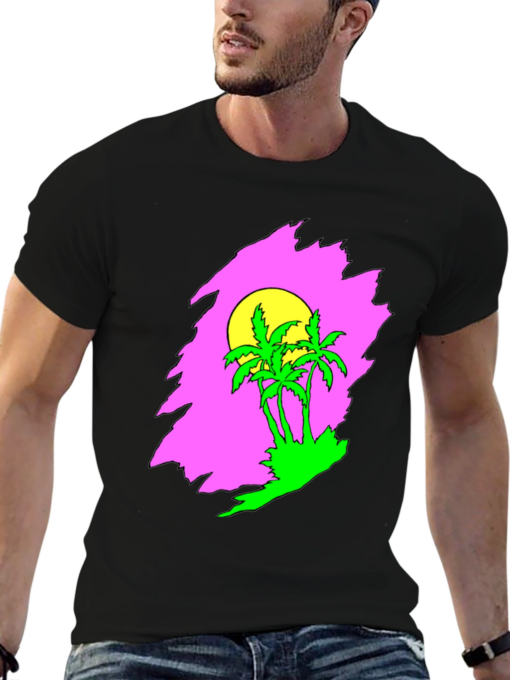 Retro Palm Tree Sunset Graphic Tee
