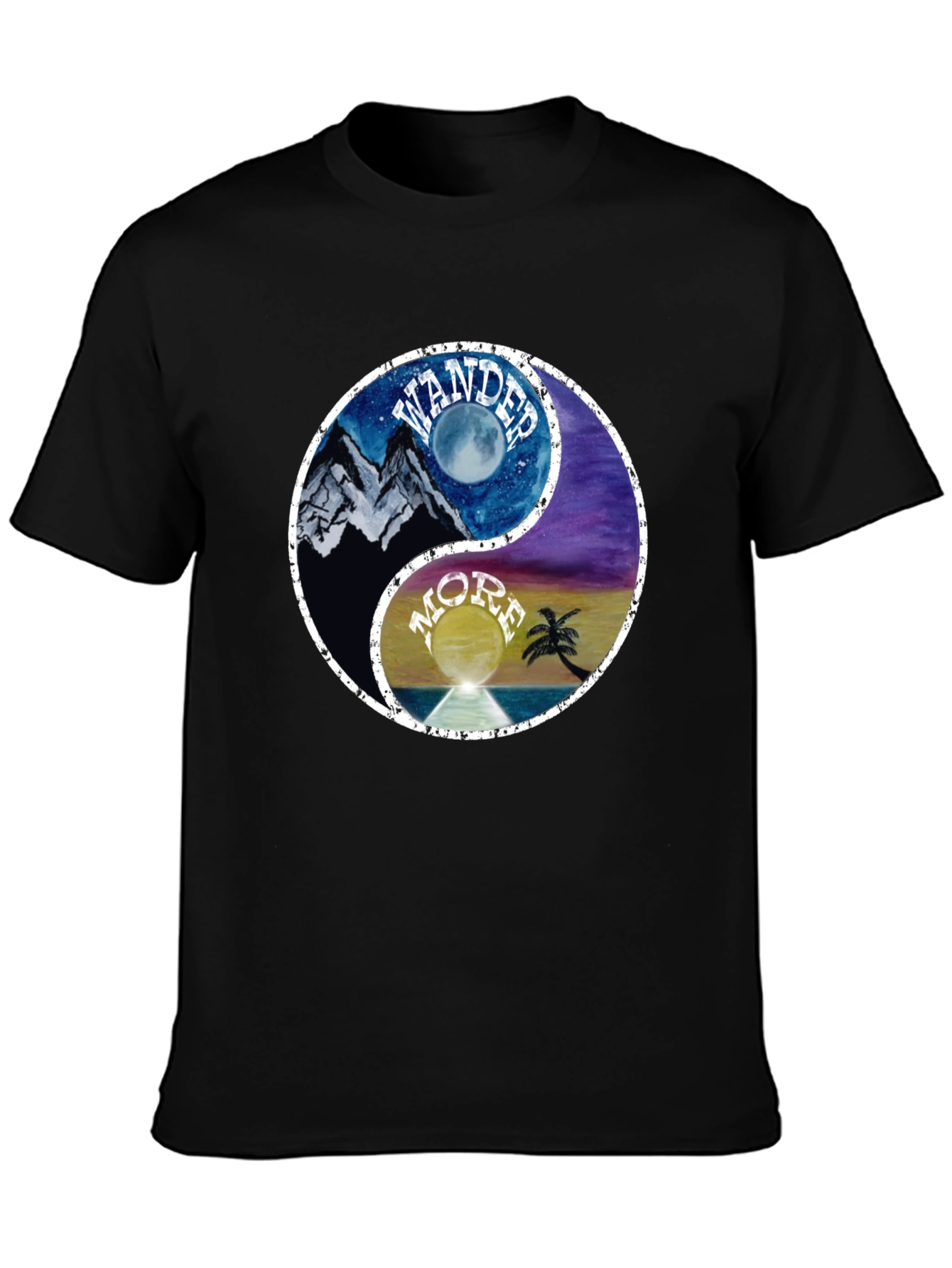 Yin Yang Wander More Graphic T-Shirt