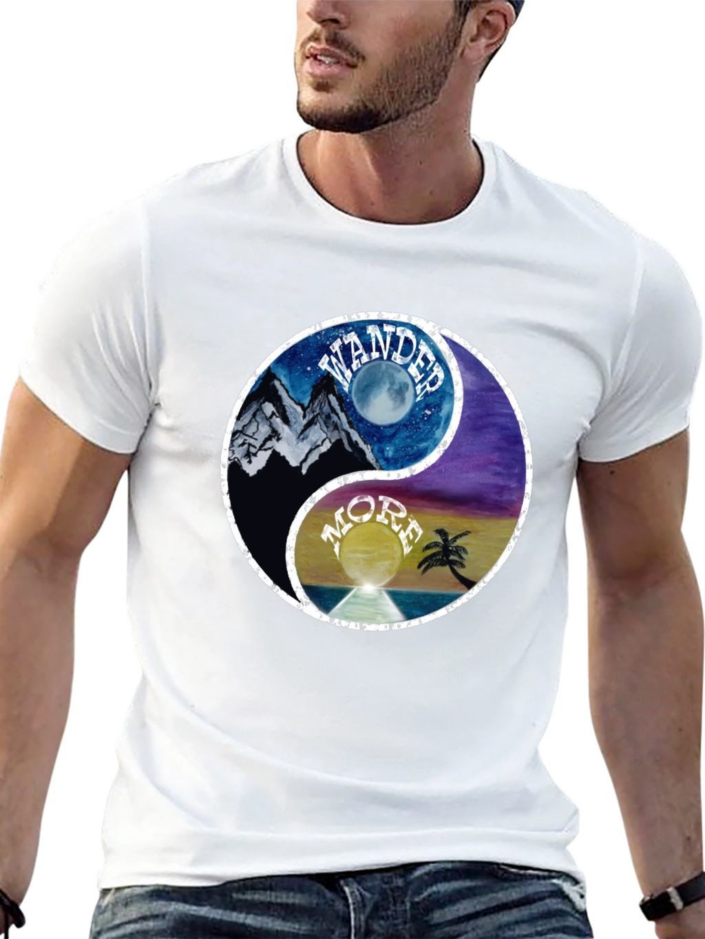 Yin Yang Wander More Graphic T-Shirt