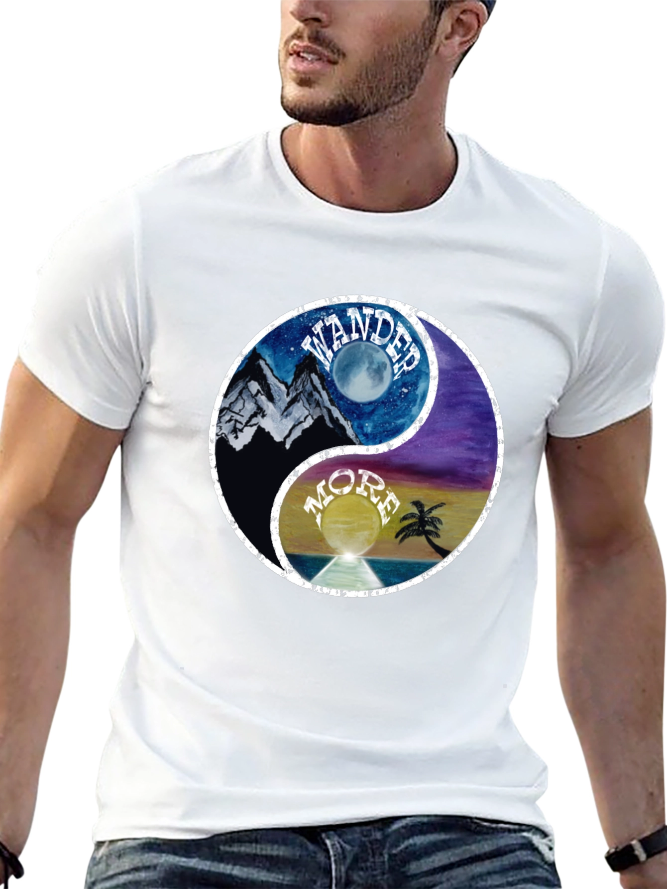 Yin Yang Wander More Graphic T-Shirt