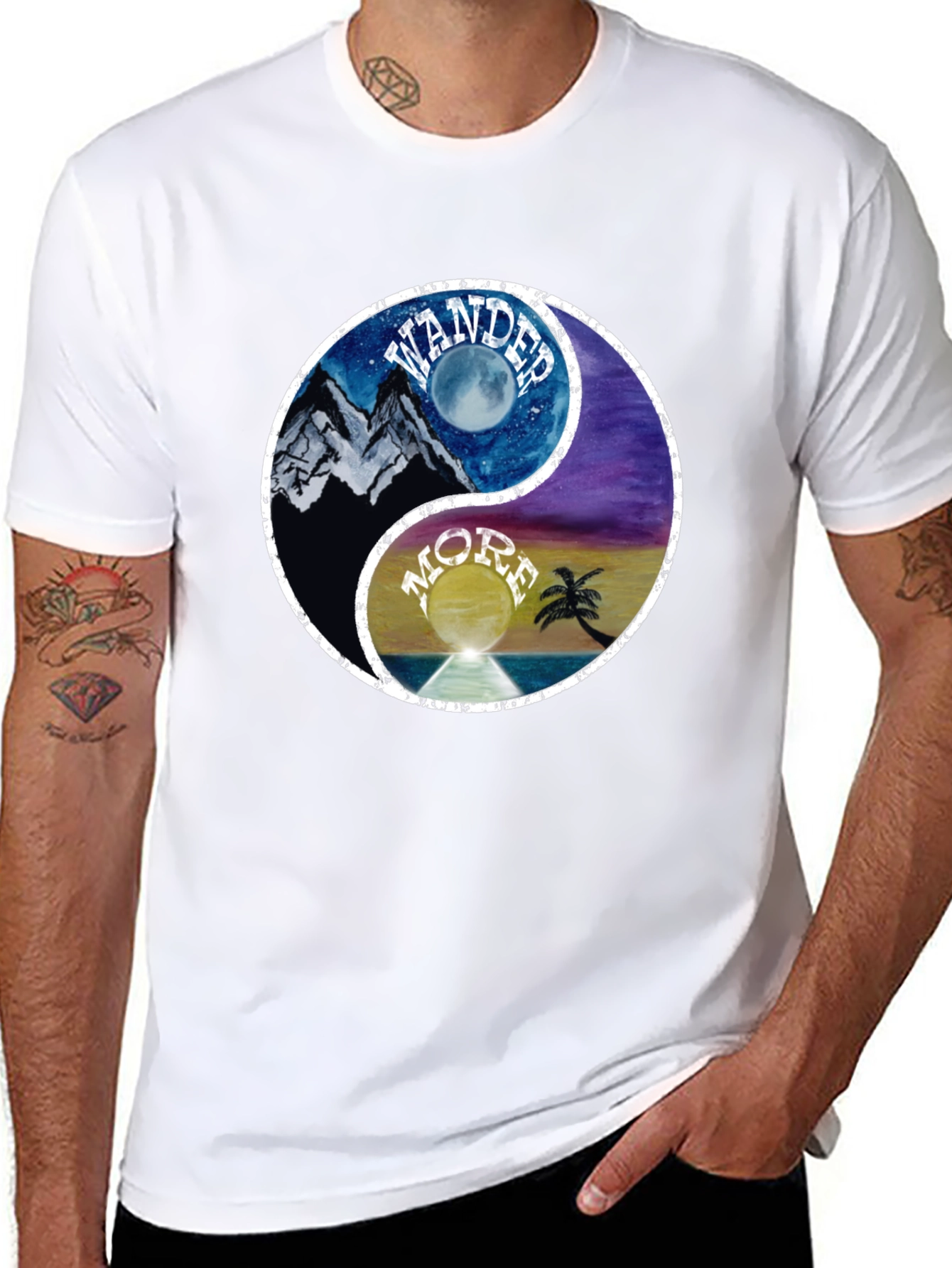 Yin Yang Wander More Graphic T-Shirt