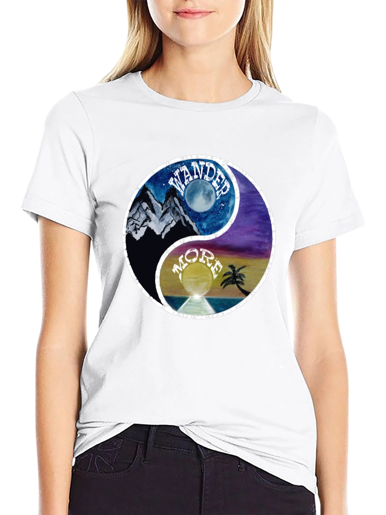 Yin Yang Wander More Graphic T-Shirt