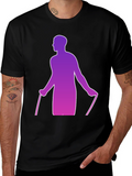 Gradient Skier Graphic Black T-Shirt