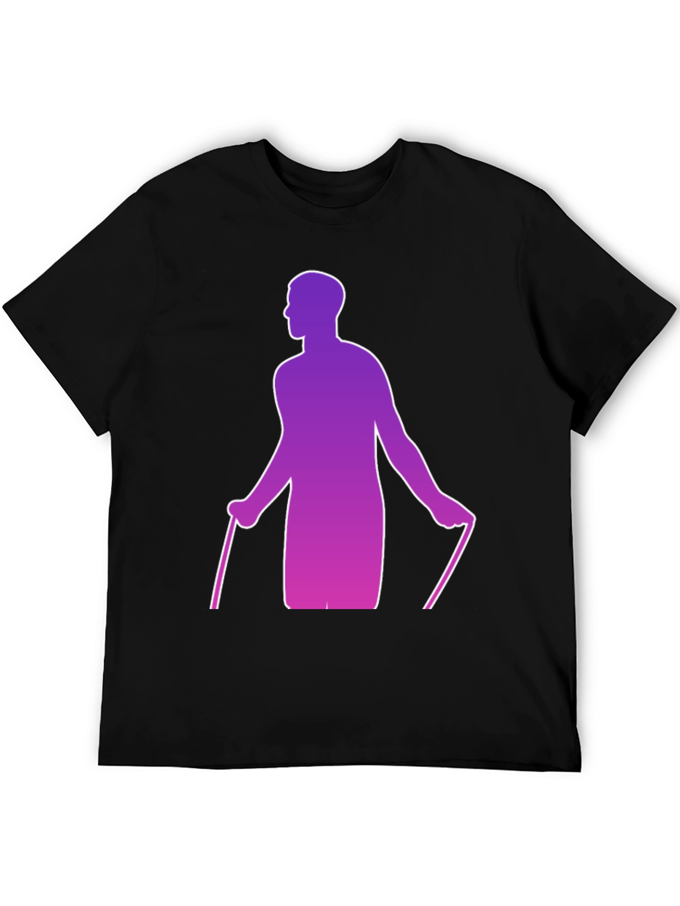 Gradient Skier Graphic Black T-Shirt