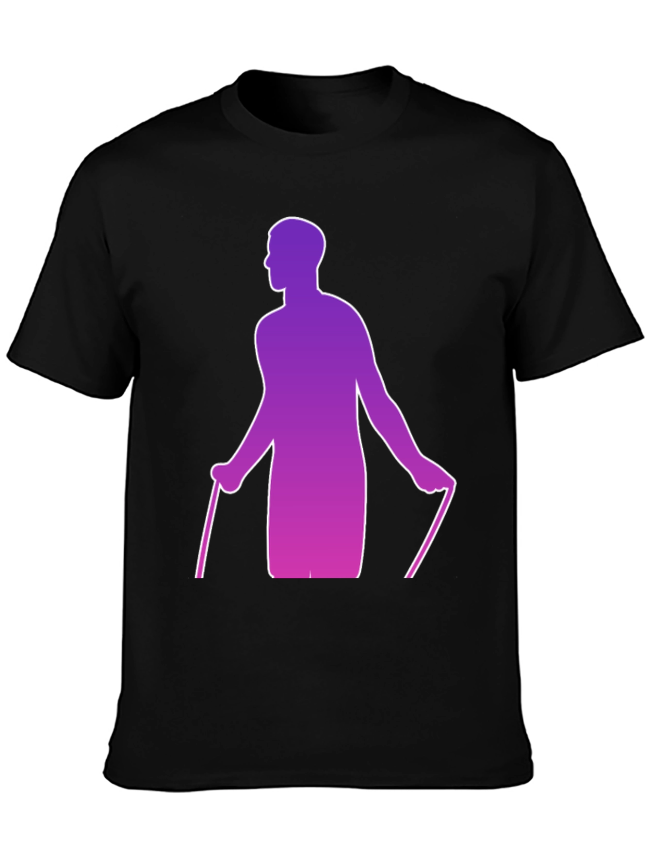 Gradient Skier Graphic Black T-Shirt