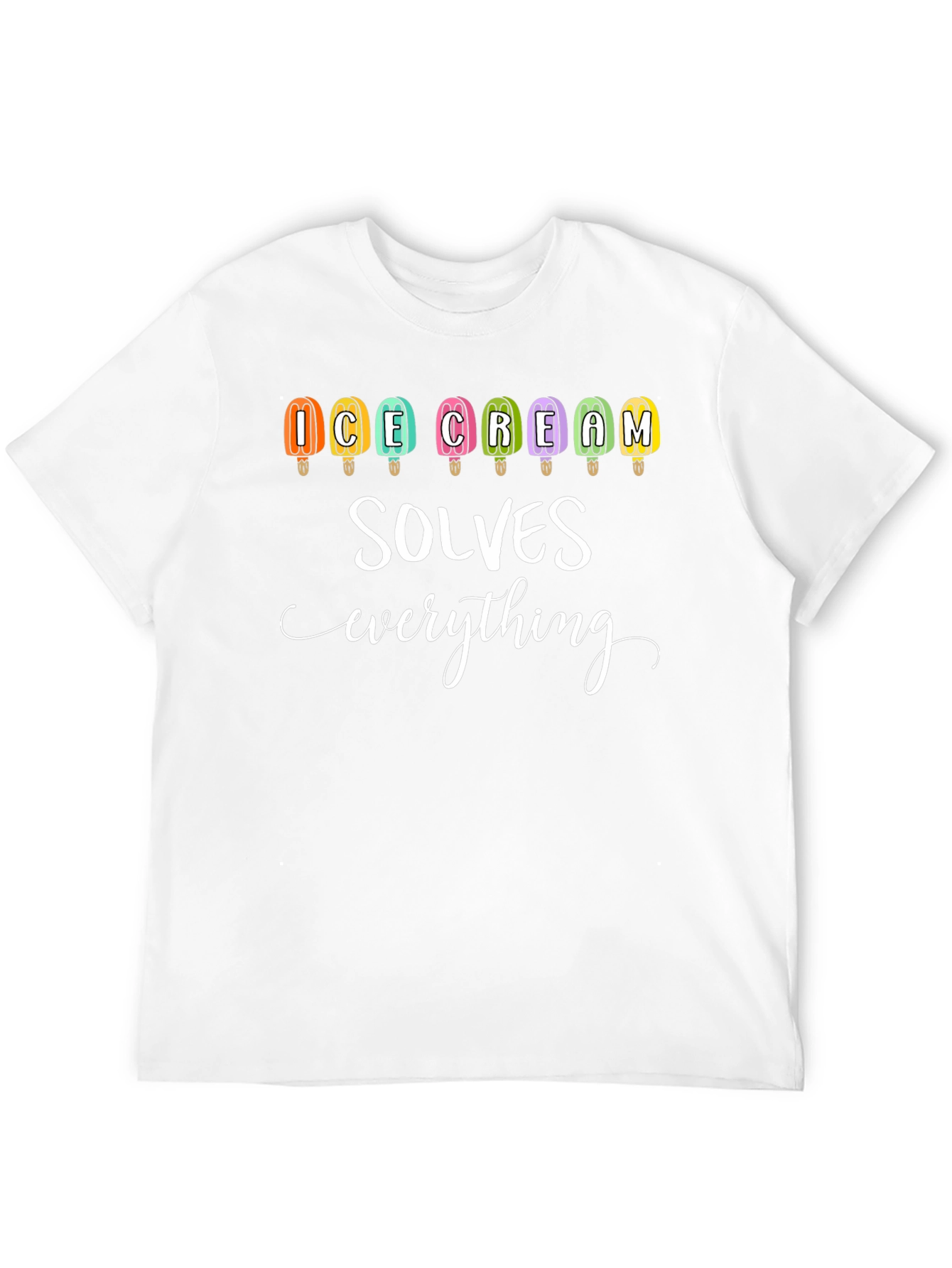 Ice Cream Solves Everything Graphic Tee - Black
