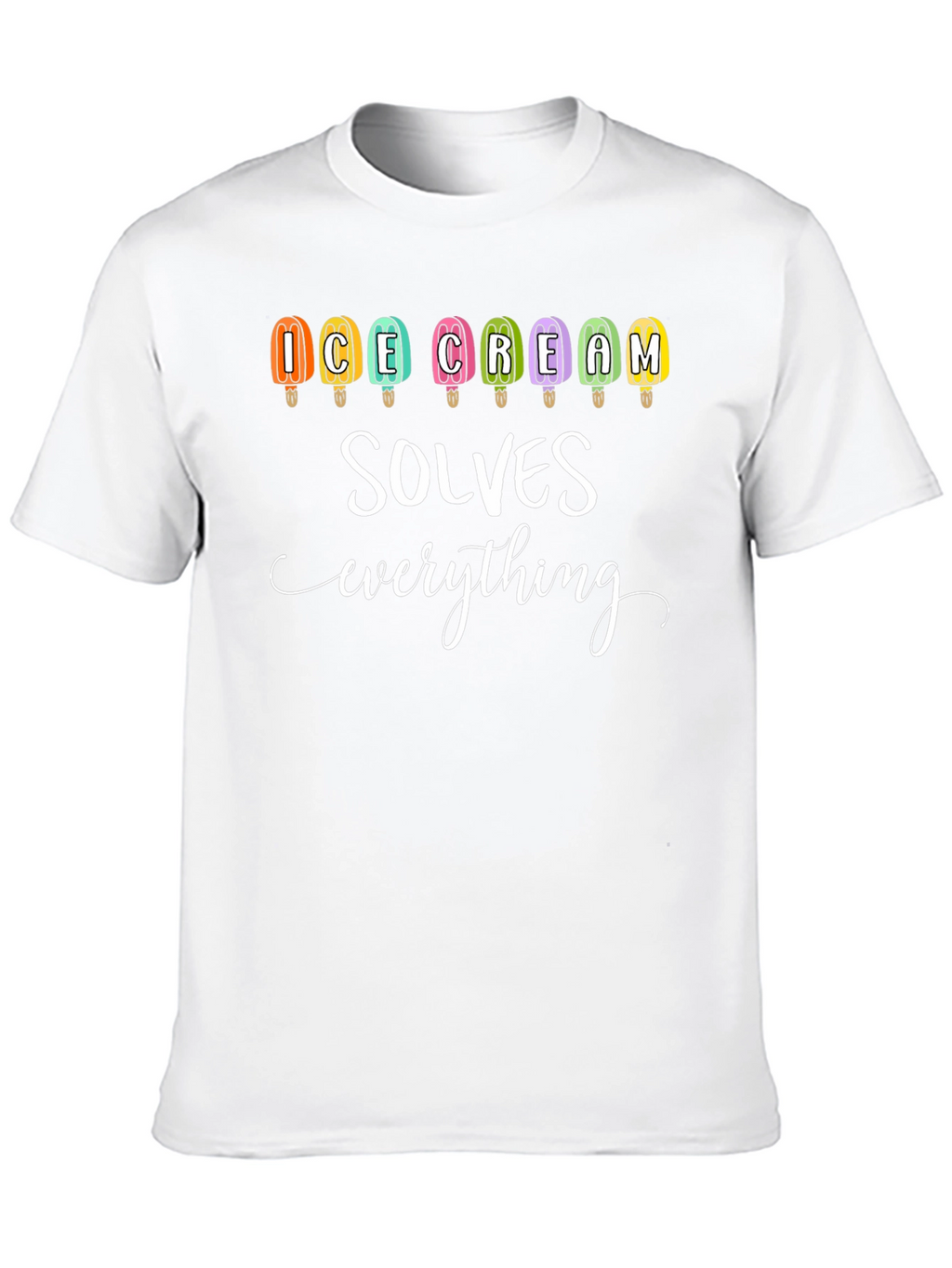Ice Cream Solves Everything Graphic Tee - Black