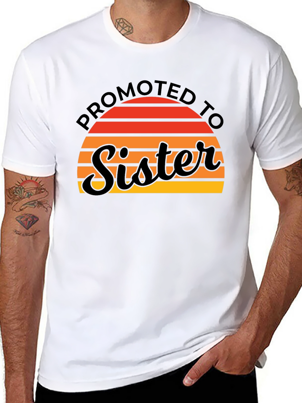 Promoted To Sister T-Shirt - Cute Sibling Reveal Tee