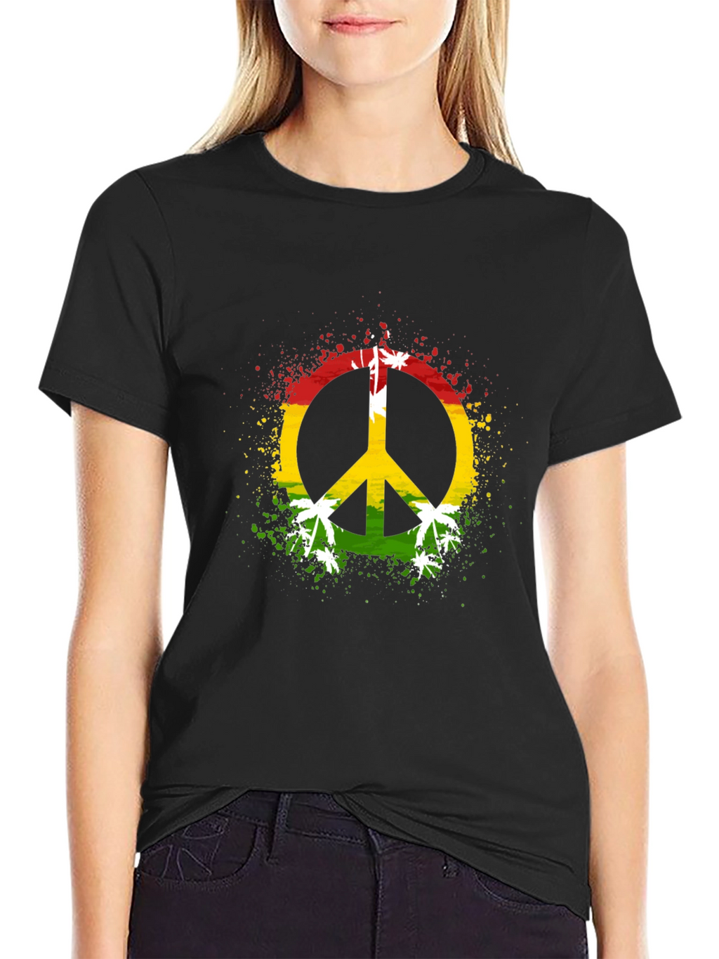 Rasta Peace Sign Graphic Tee
