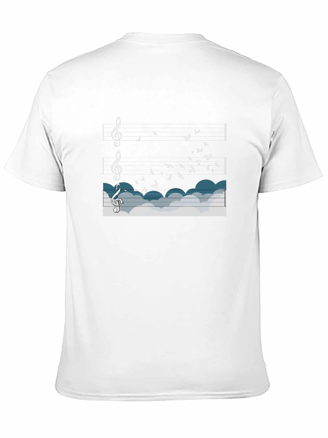 Musical Flight T-Shirt: Birds & Notes in the Sky