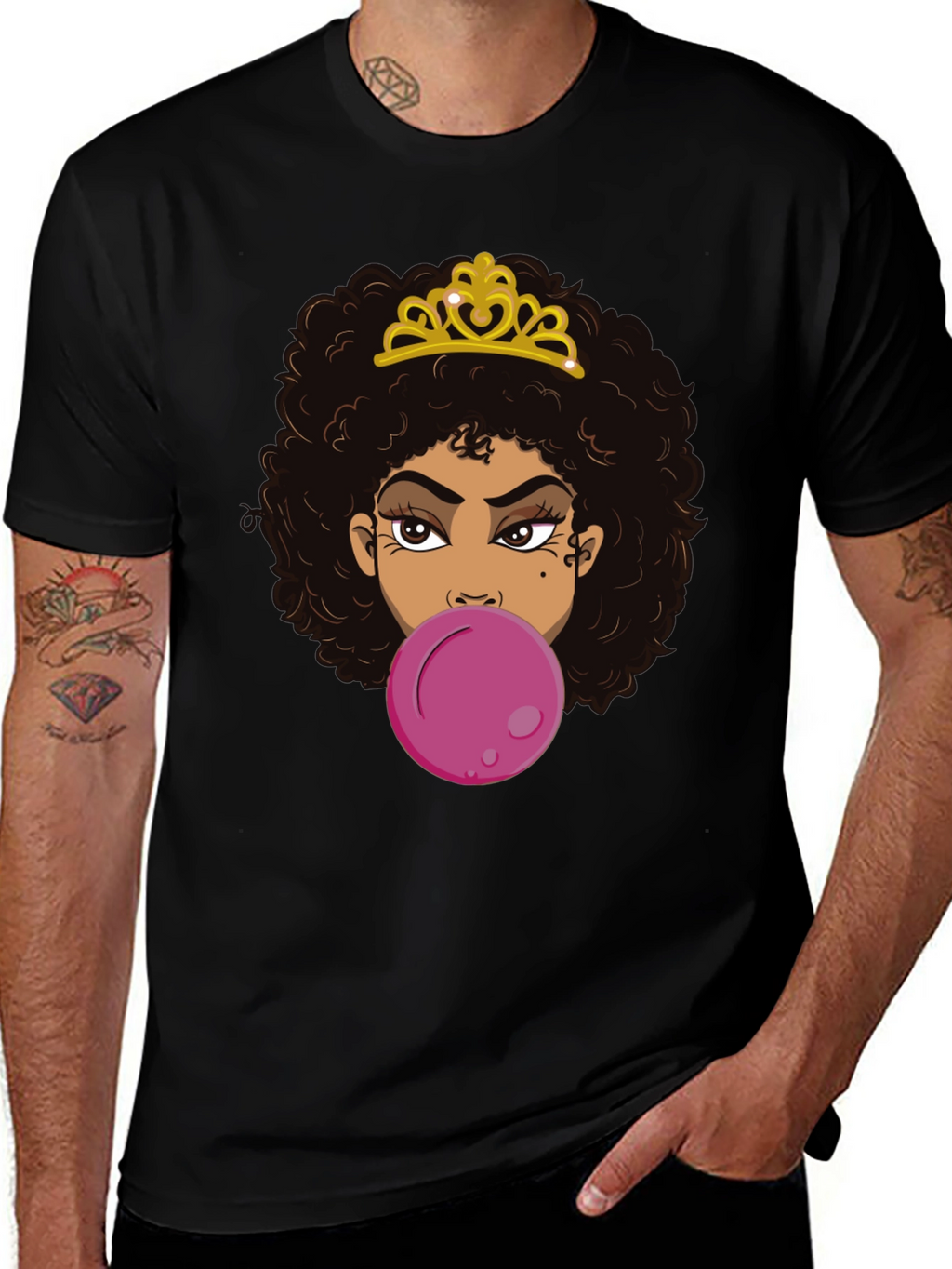Queen Bubble Gum T-Shirt - Black