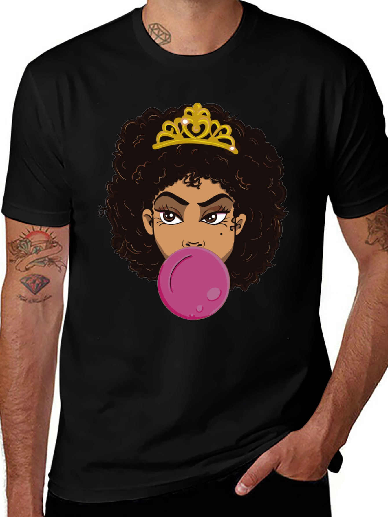 Queen Bubble Gum T-Shirt - Black