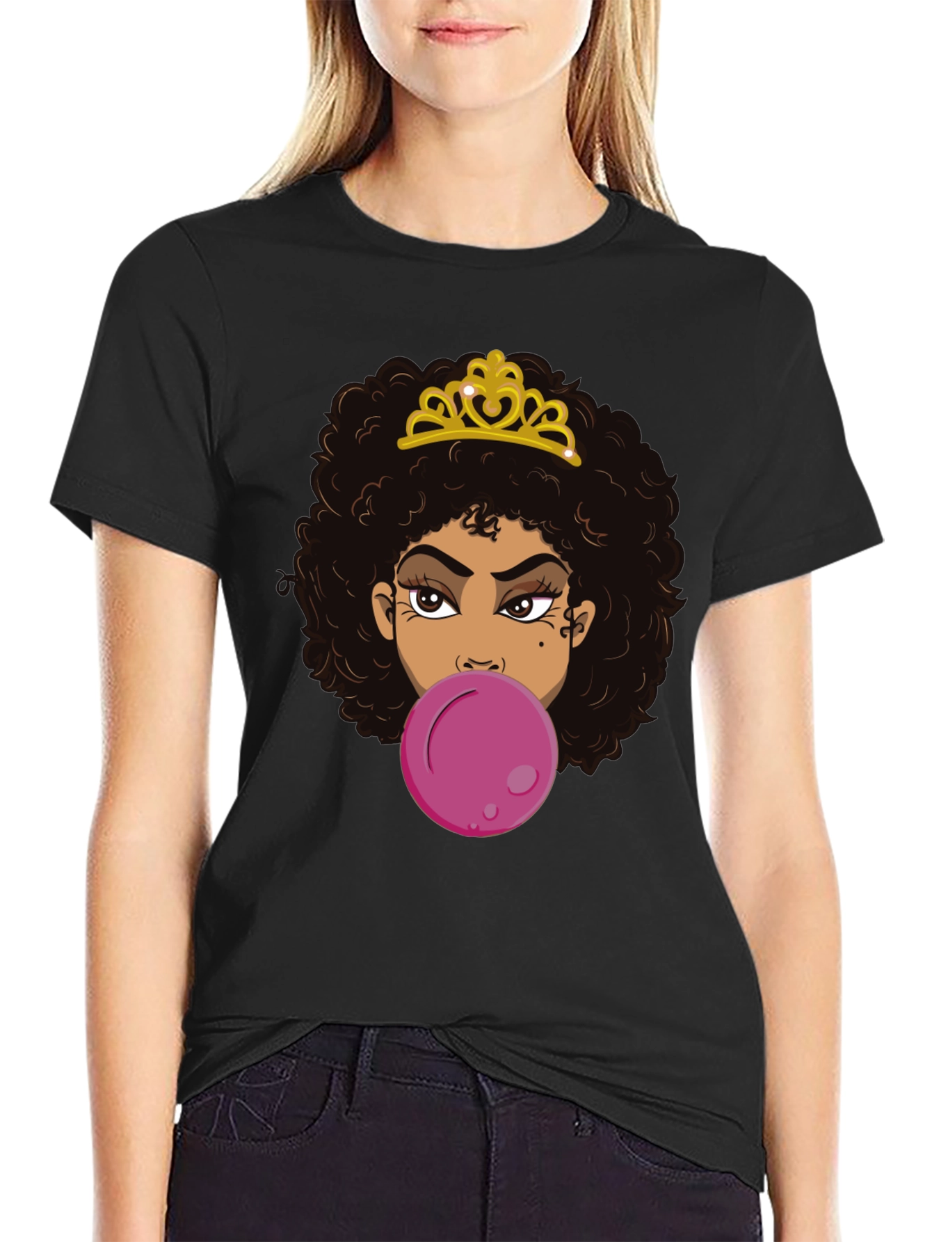 Queen Bubble Gum T-Shirt - Black
