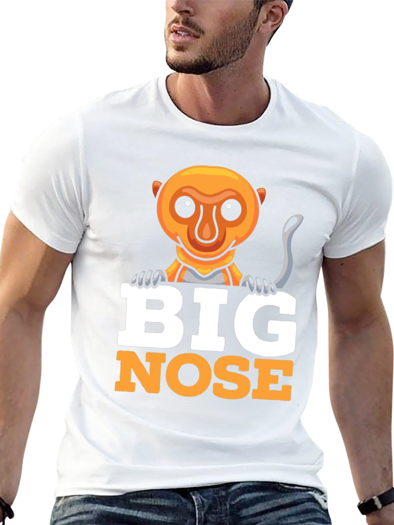Big Nose Monkey Graphic Tee - Funny Animal T-Shirt
