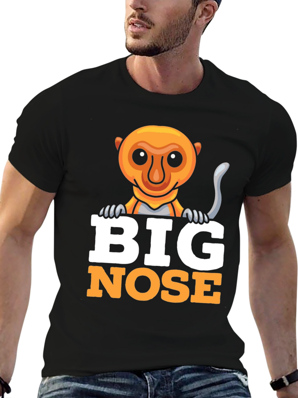 Big Nose Monkey Graphic Tee - Funny Animal T-Shirt