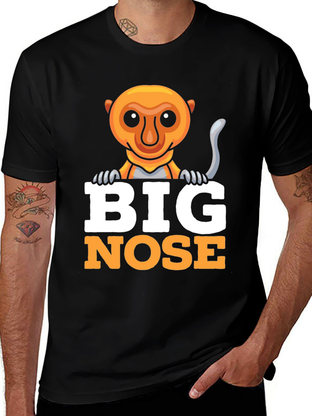 Big Nose Monkey Graphic Tee - Funny Animal T-Shirt