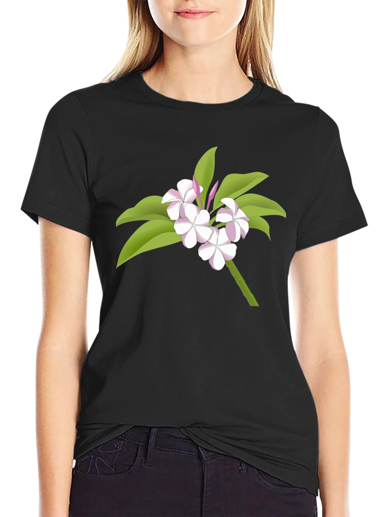 Floral Graphic Tee - Black Casual Wear