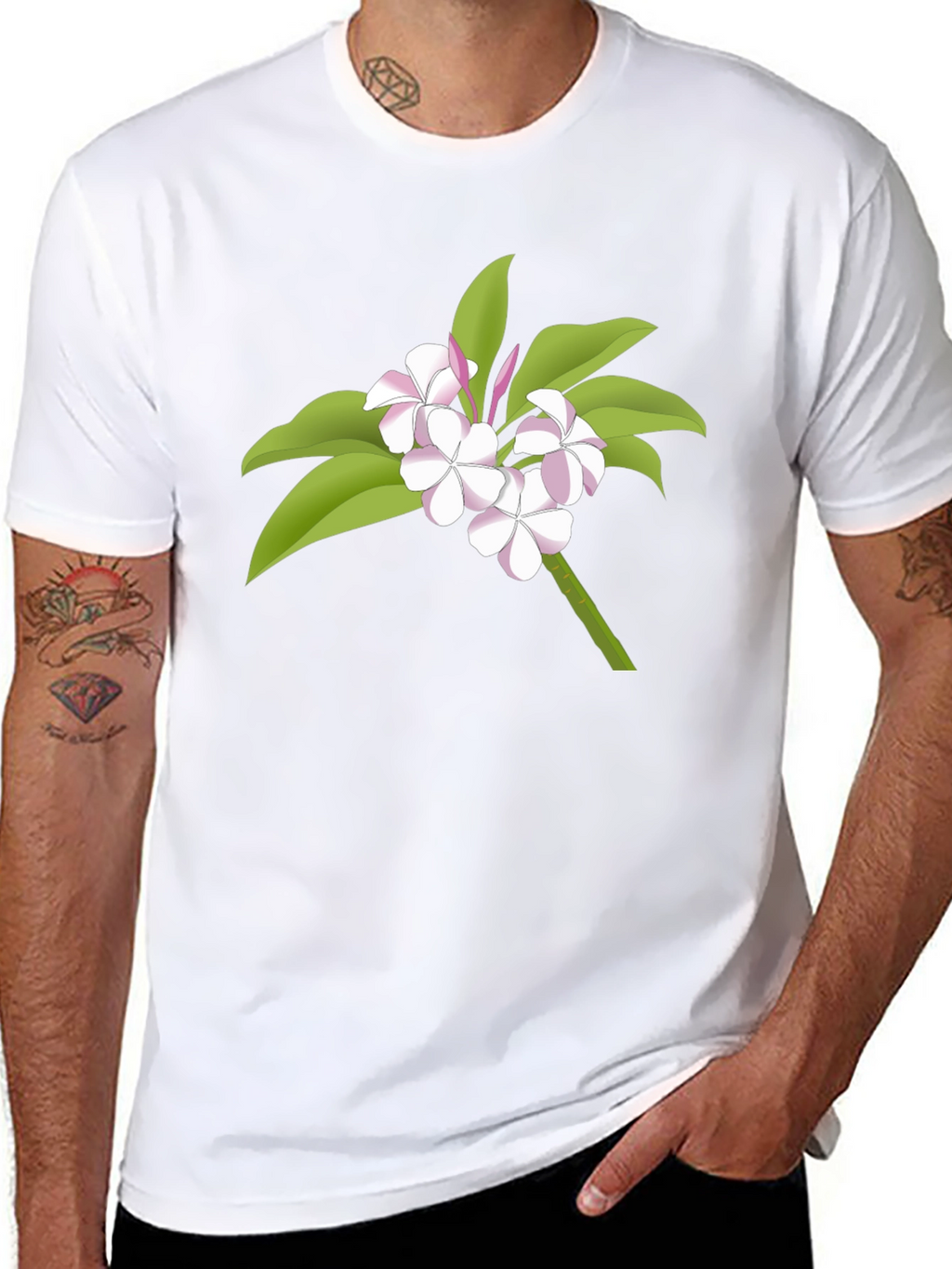 Floral Graphic Tee - Black Casual Wear