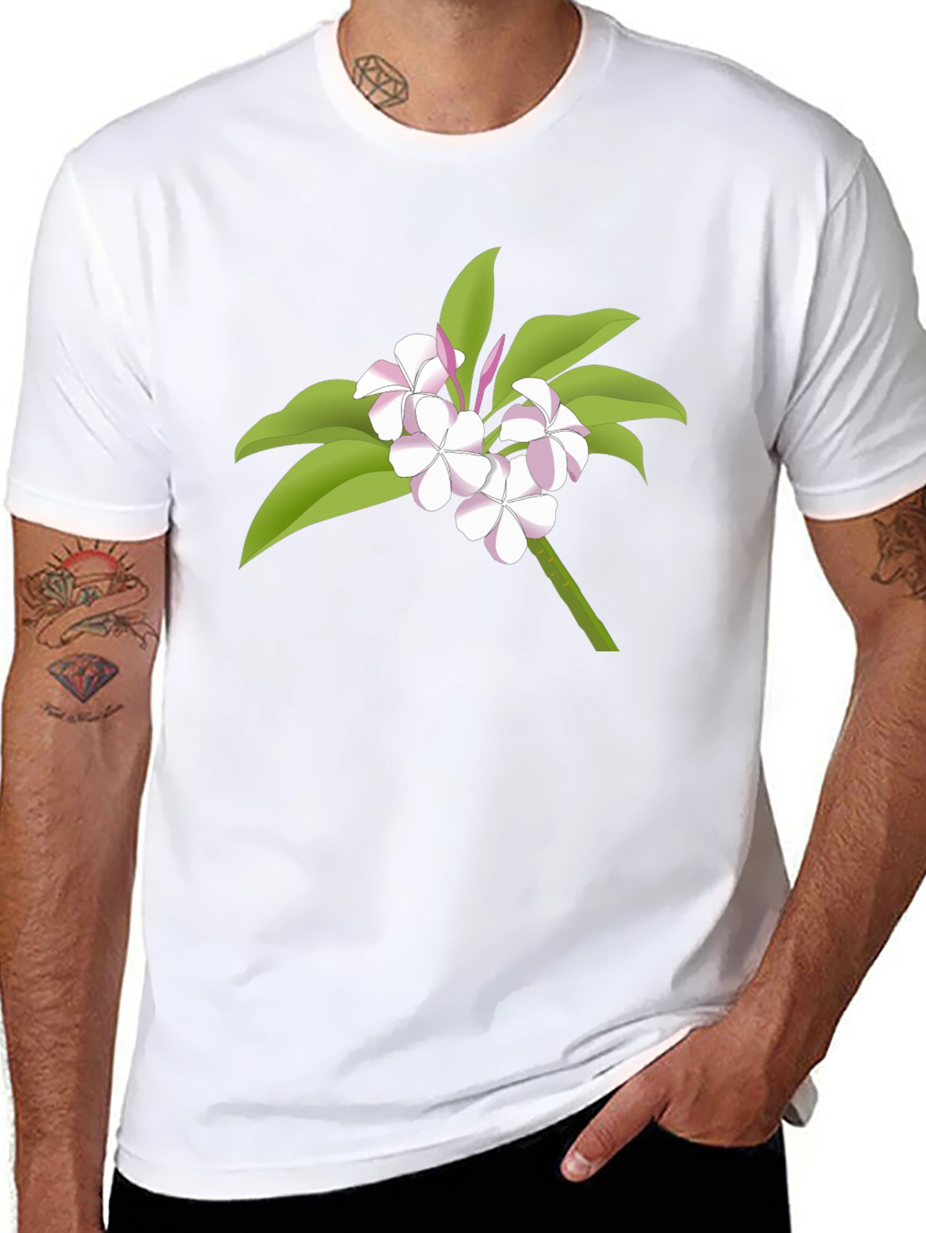 Floral Graphic Tee - Black Casual Wear