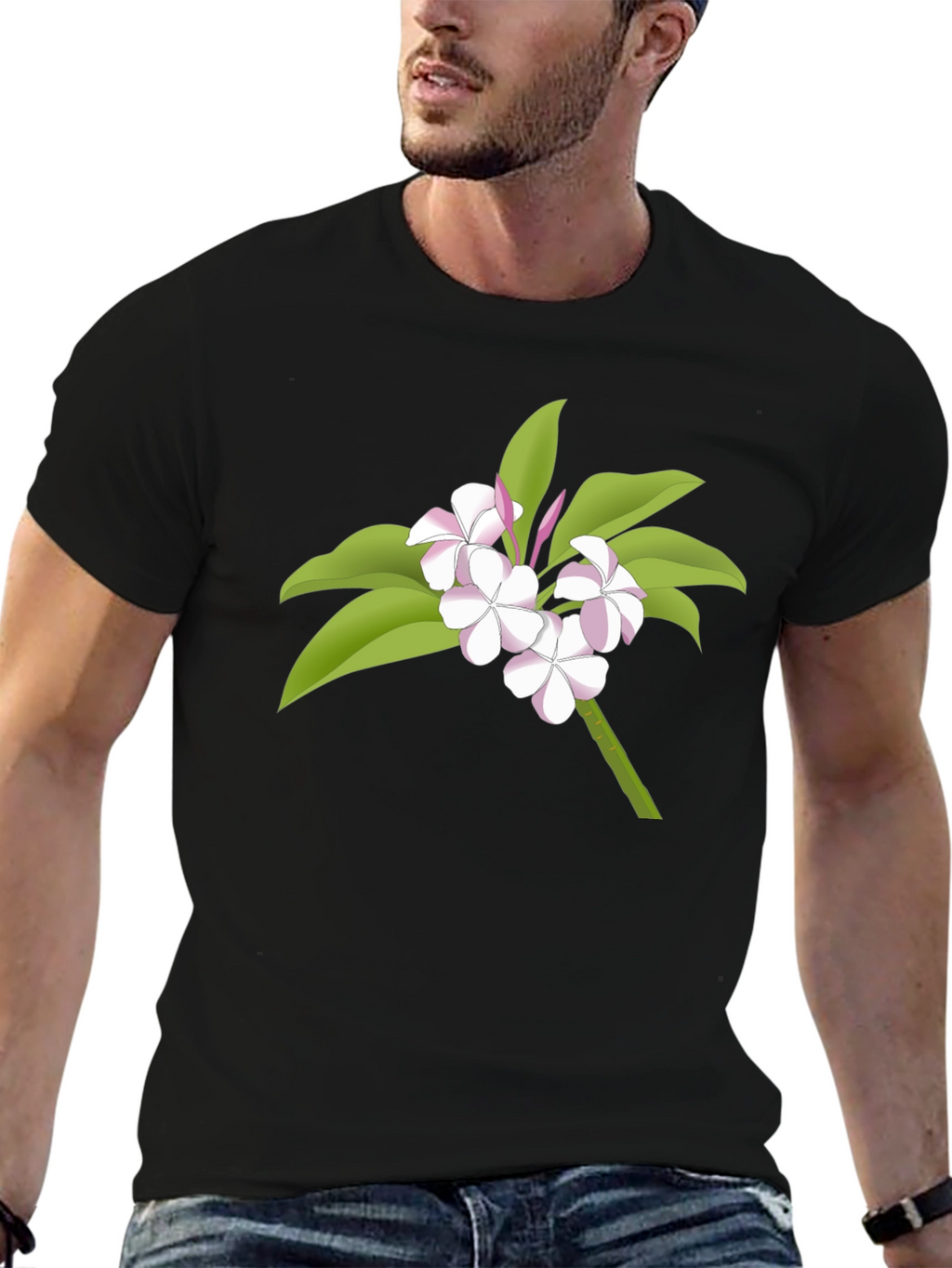 Floral Graphic Tee - Black Casual Wear