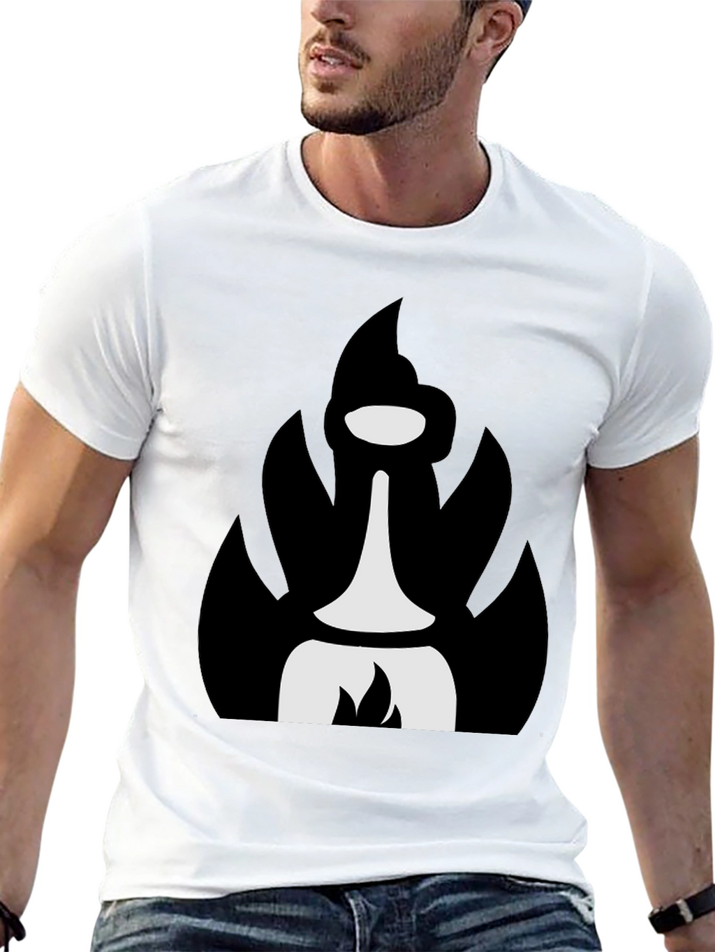 Abstract Black T-Shirt with Unique Graphic