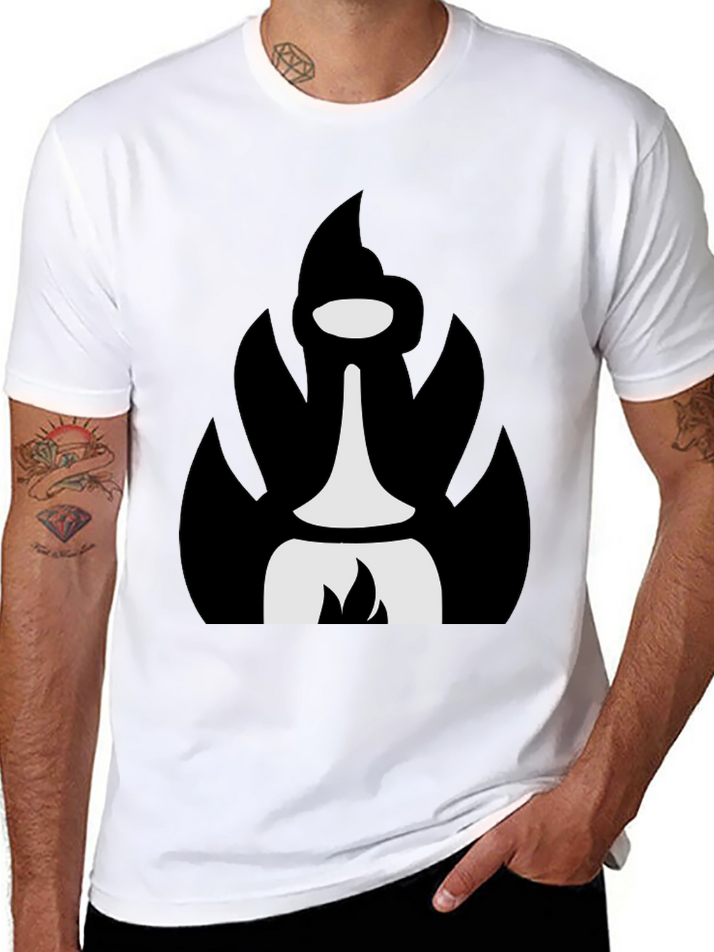 Abstract Black T-Shirt with Unique Graphic