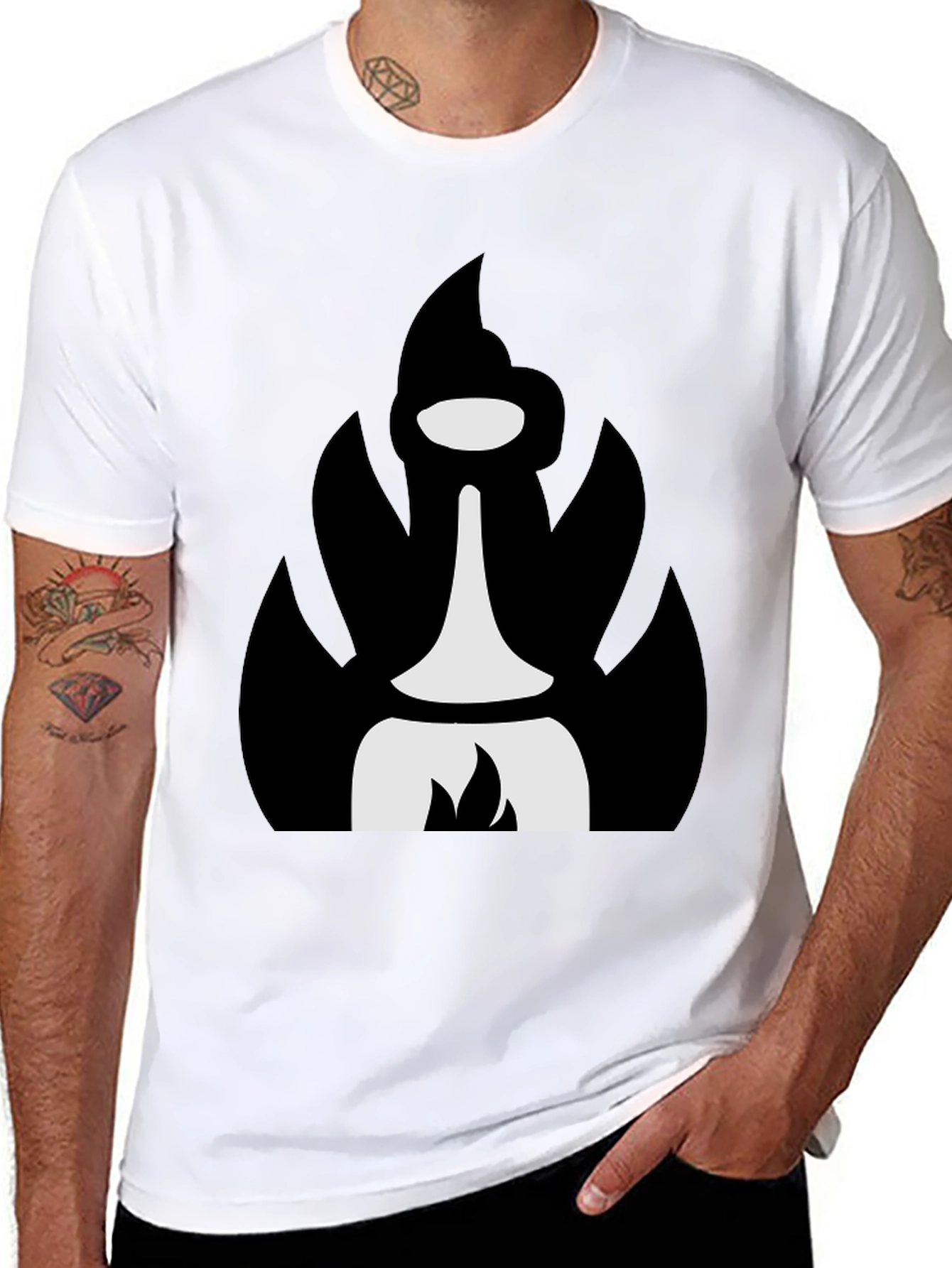 Abstract Black T-Shirt with Unique Graphic