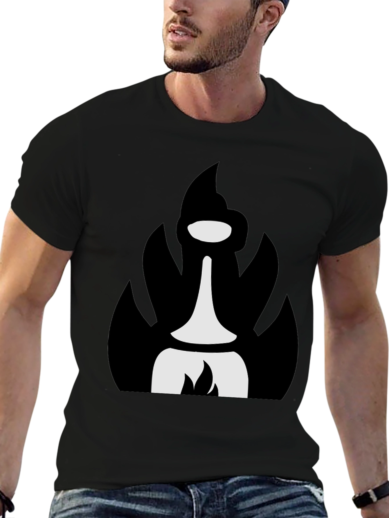 Abstract Black T-Shirt with Unique Graphic