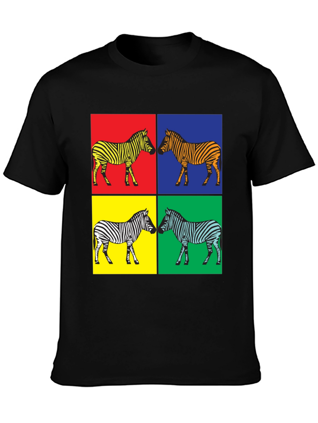 Pop Art Zebra Graphic Tee - Stylish Mens T-Shirt