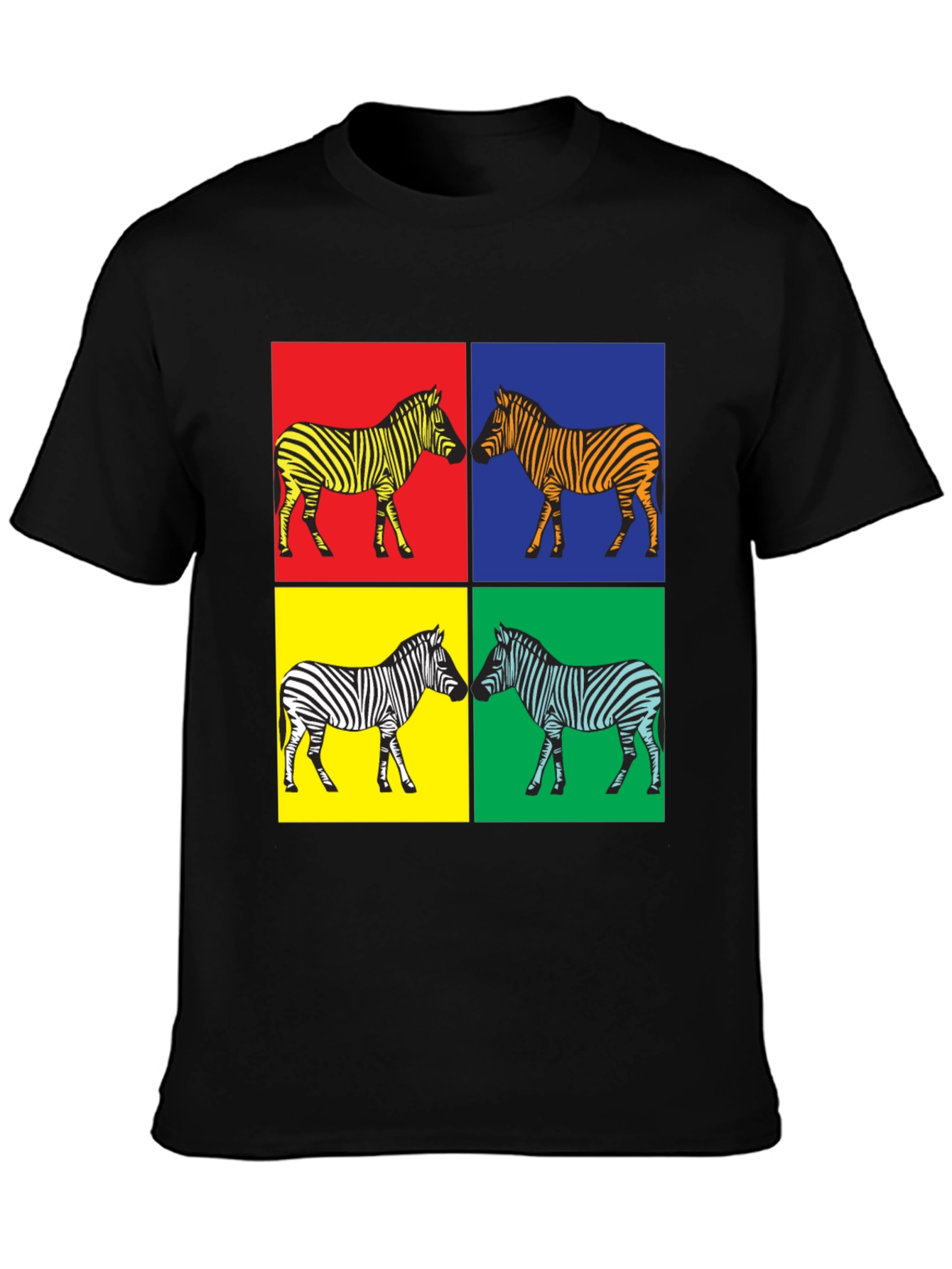 Pop Art Zebra Graphic Tee - Stylish Mens T-Shirt