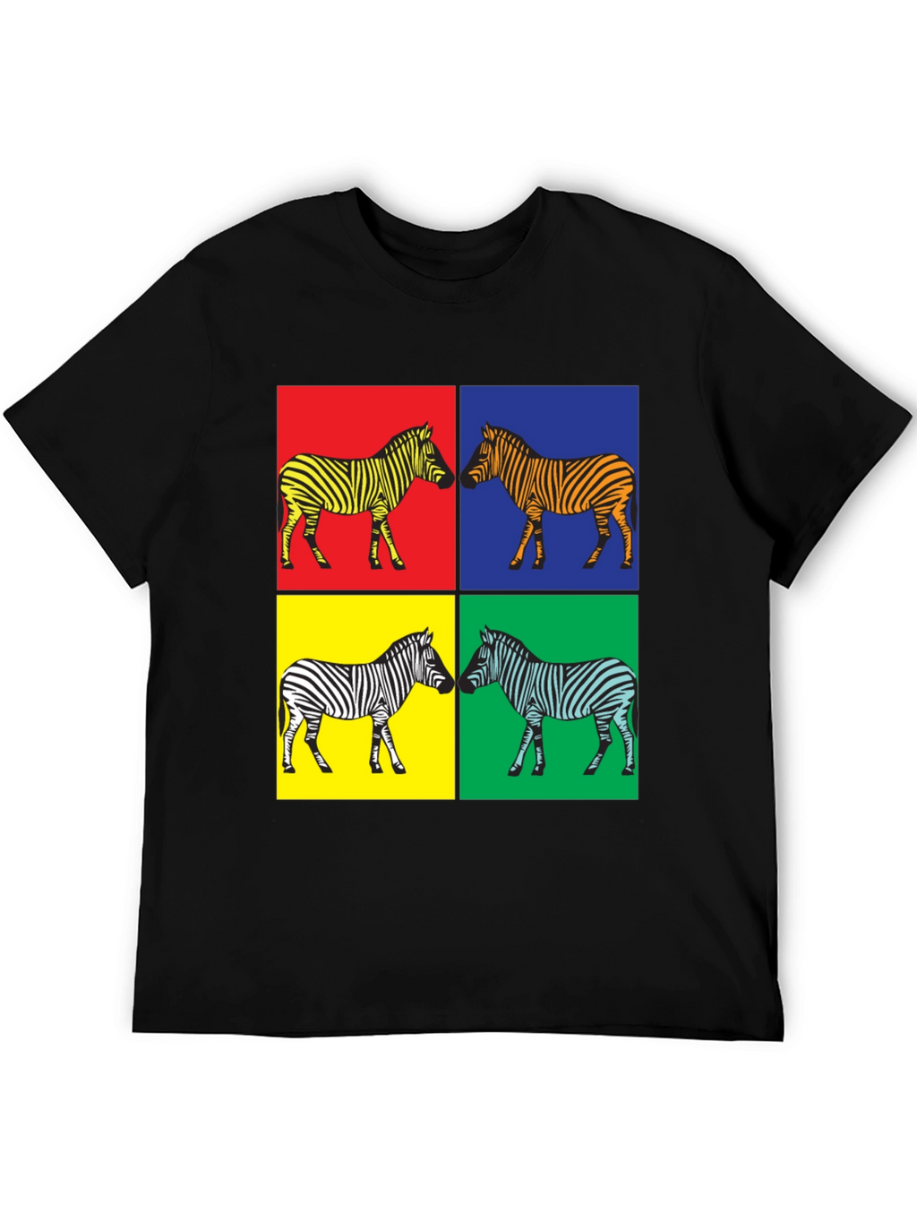 Pop Art Zebra Graphic Tee - Stylish Mens T-Shirt