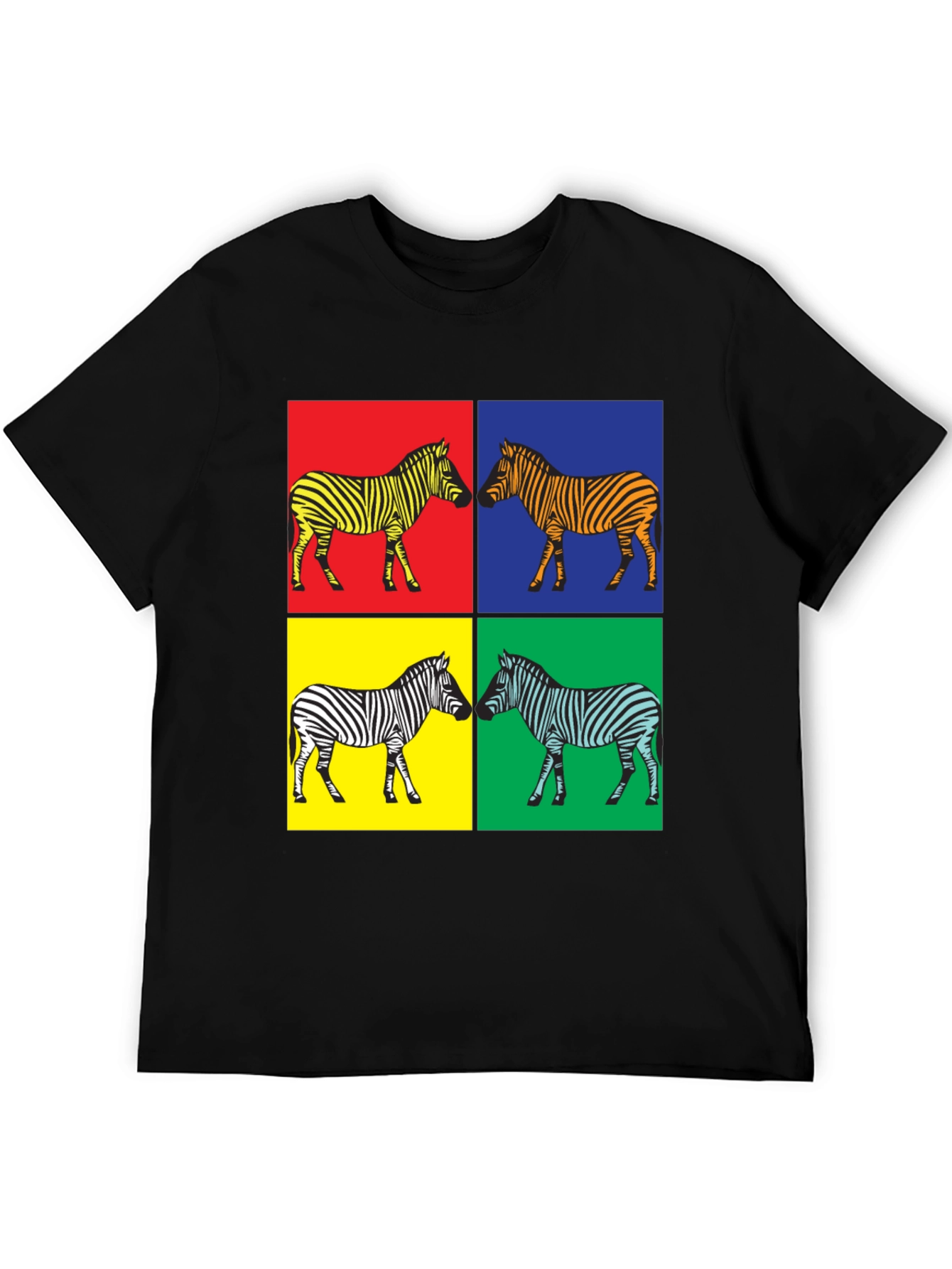 Pop Art Zebra Graphic Tee - Stylish Mens T-Shirt