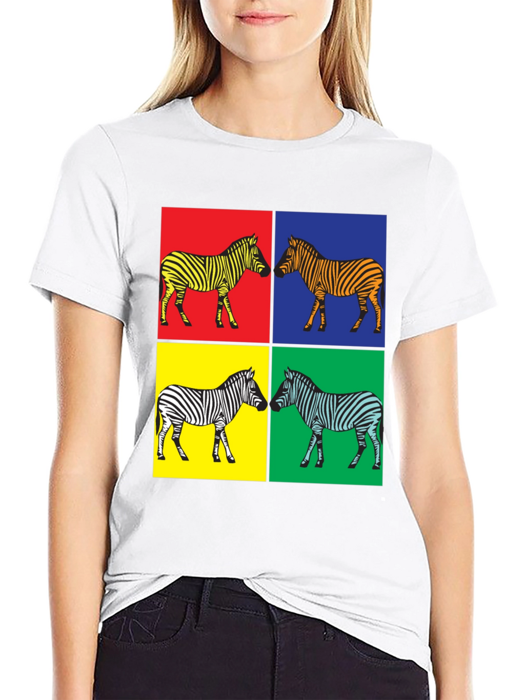 Pop Art Zebra Graphic Tee - Stylish Mens T-Shirt