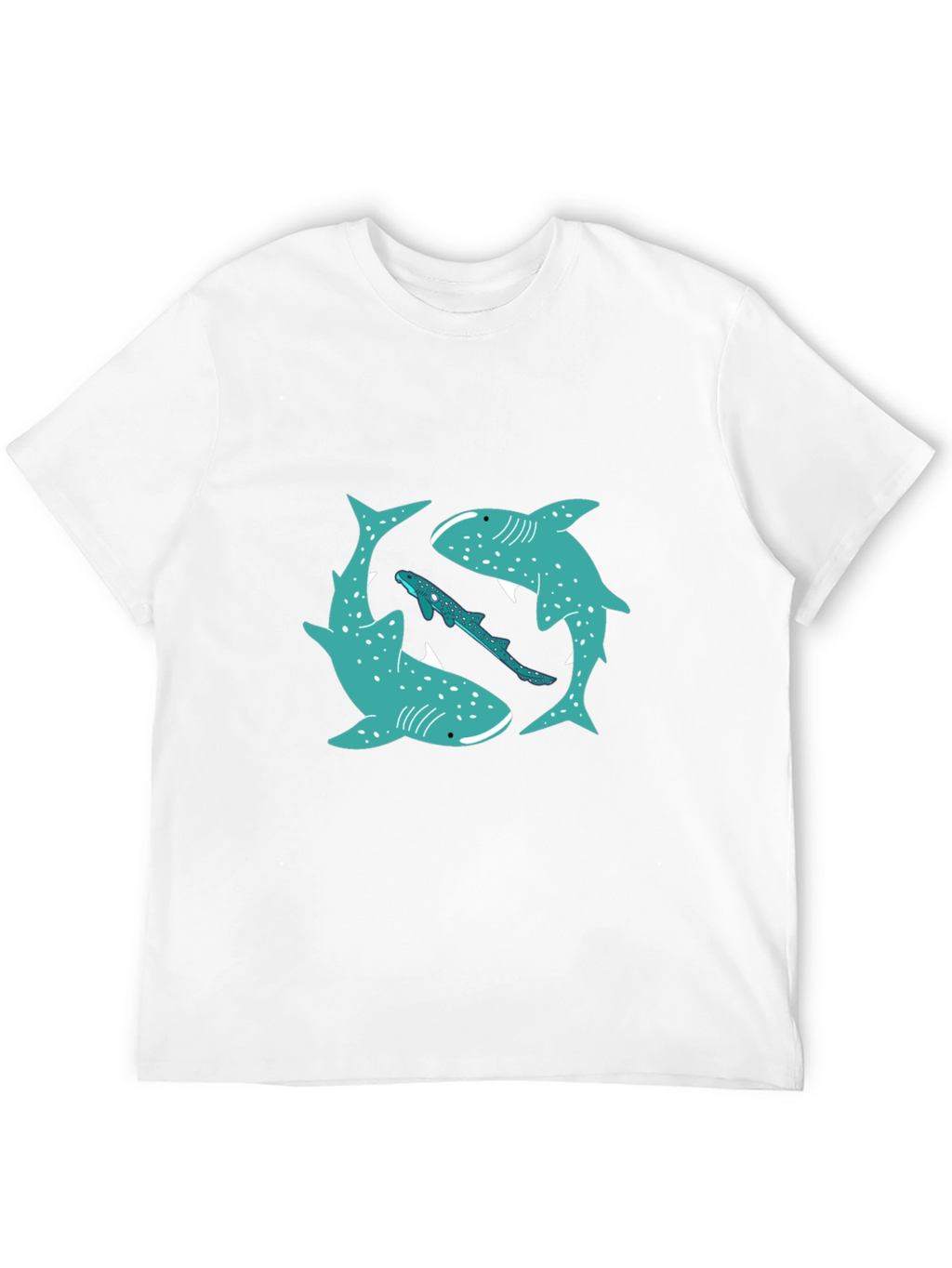 Shark Circle Graphic Tee - Casual Style