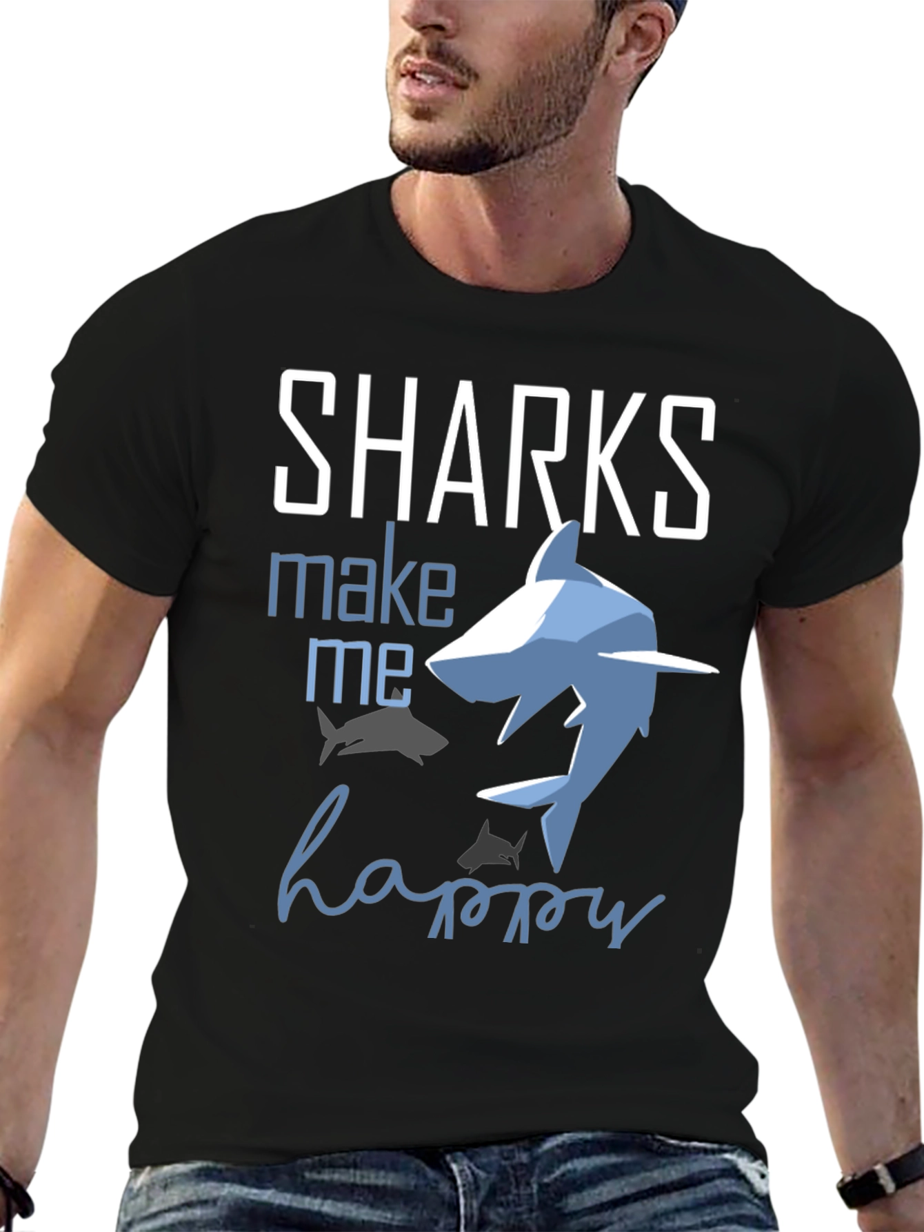 Sharks Make Me Happy Graphic Tee