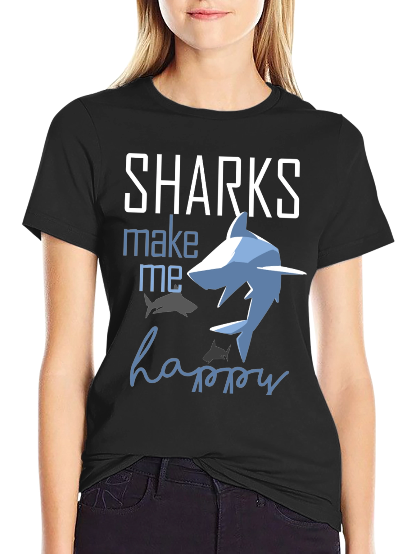 Sharks Make Me Happy Graphic Tee