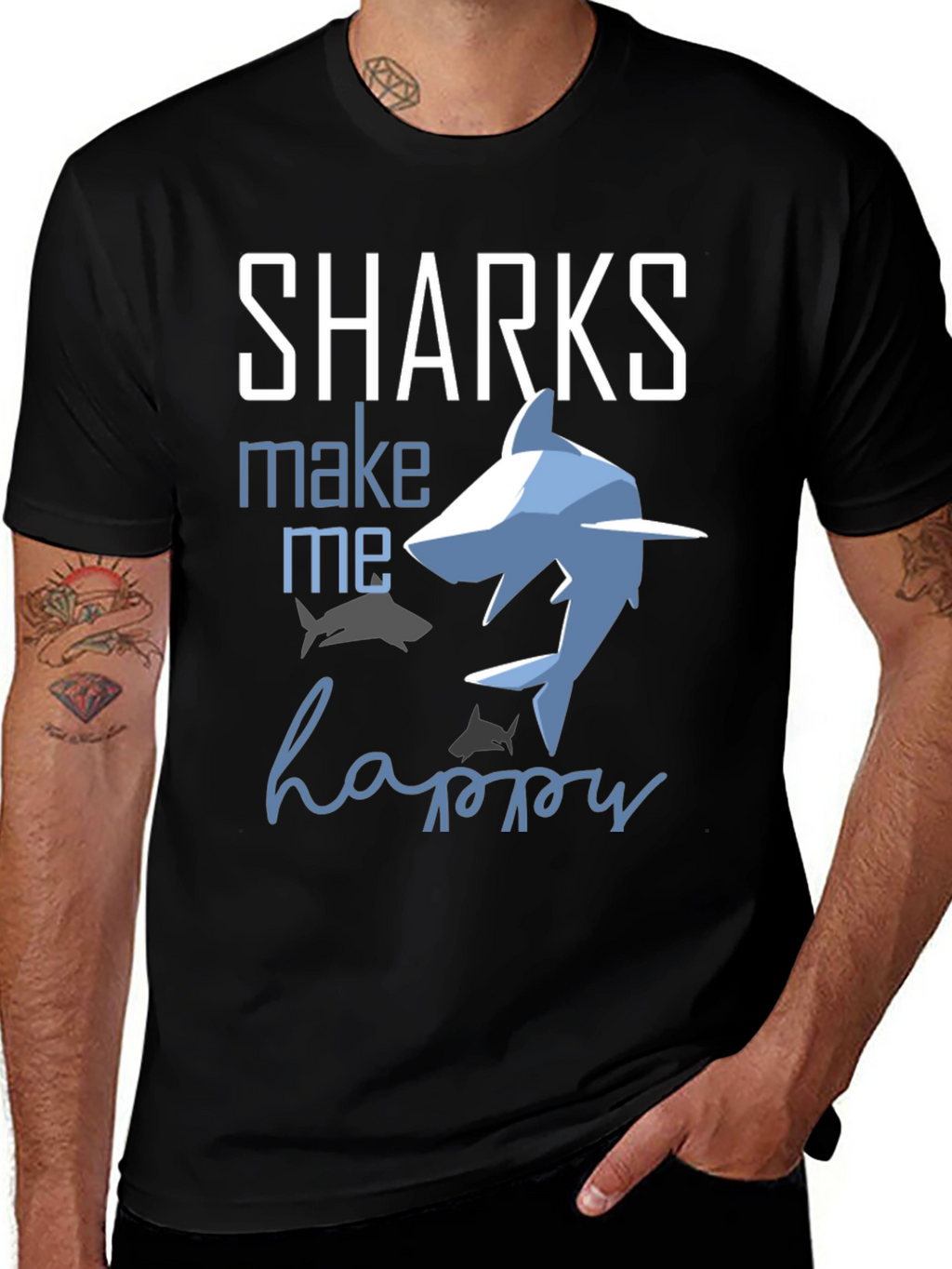 Sharks Make Me Happy Graphic Tee
