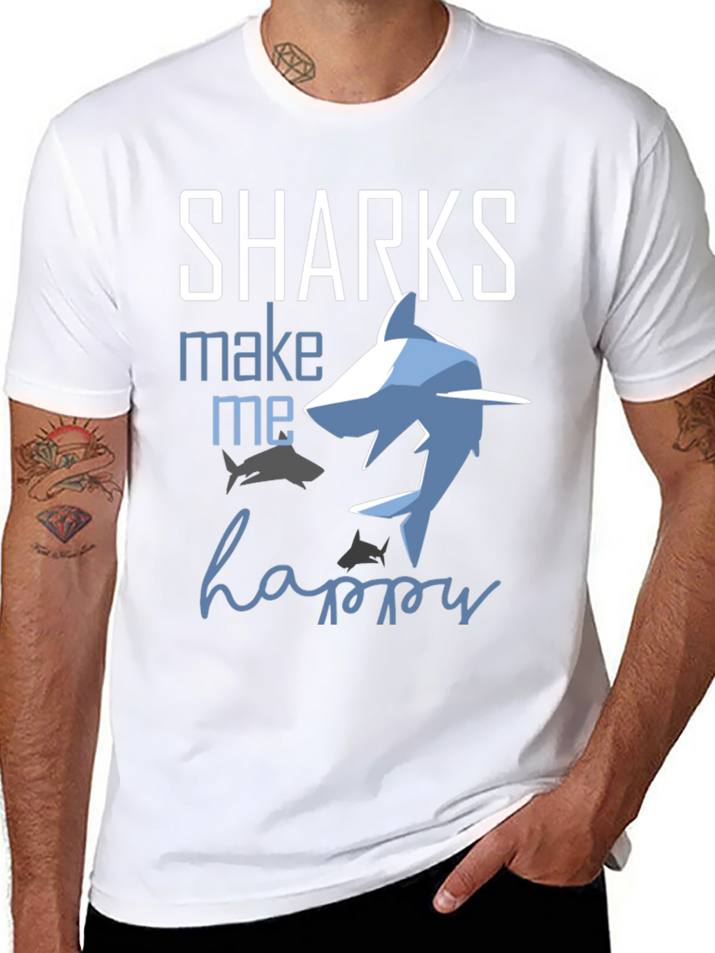 Sharks Make Me Happy Graphic Tee