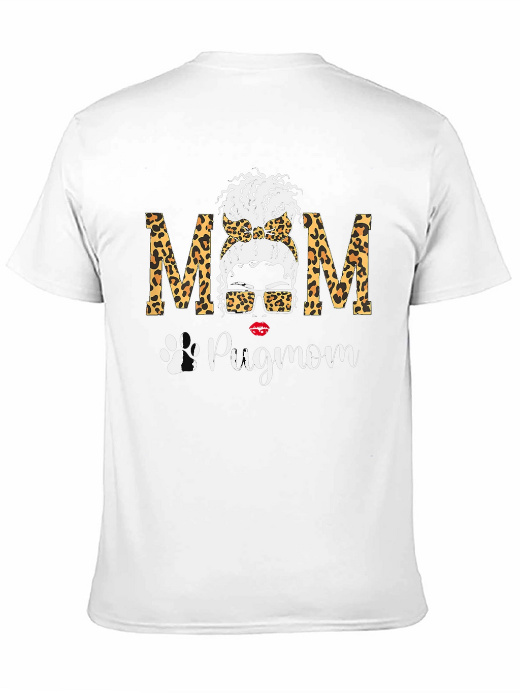 Pug Mom Leopard Print Graphic Tee