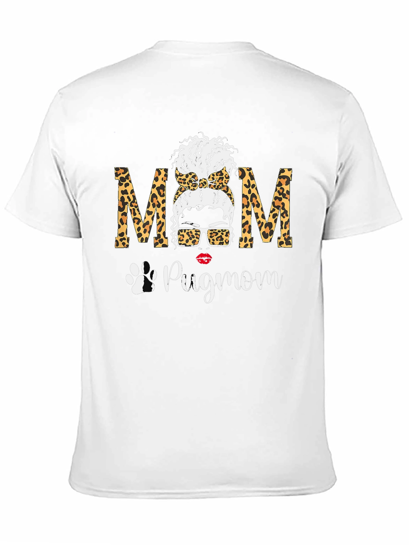 Pug Mom Leopard Print Graphic Tee