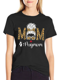 Pug Mom Leopard Print Graphic Tee