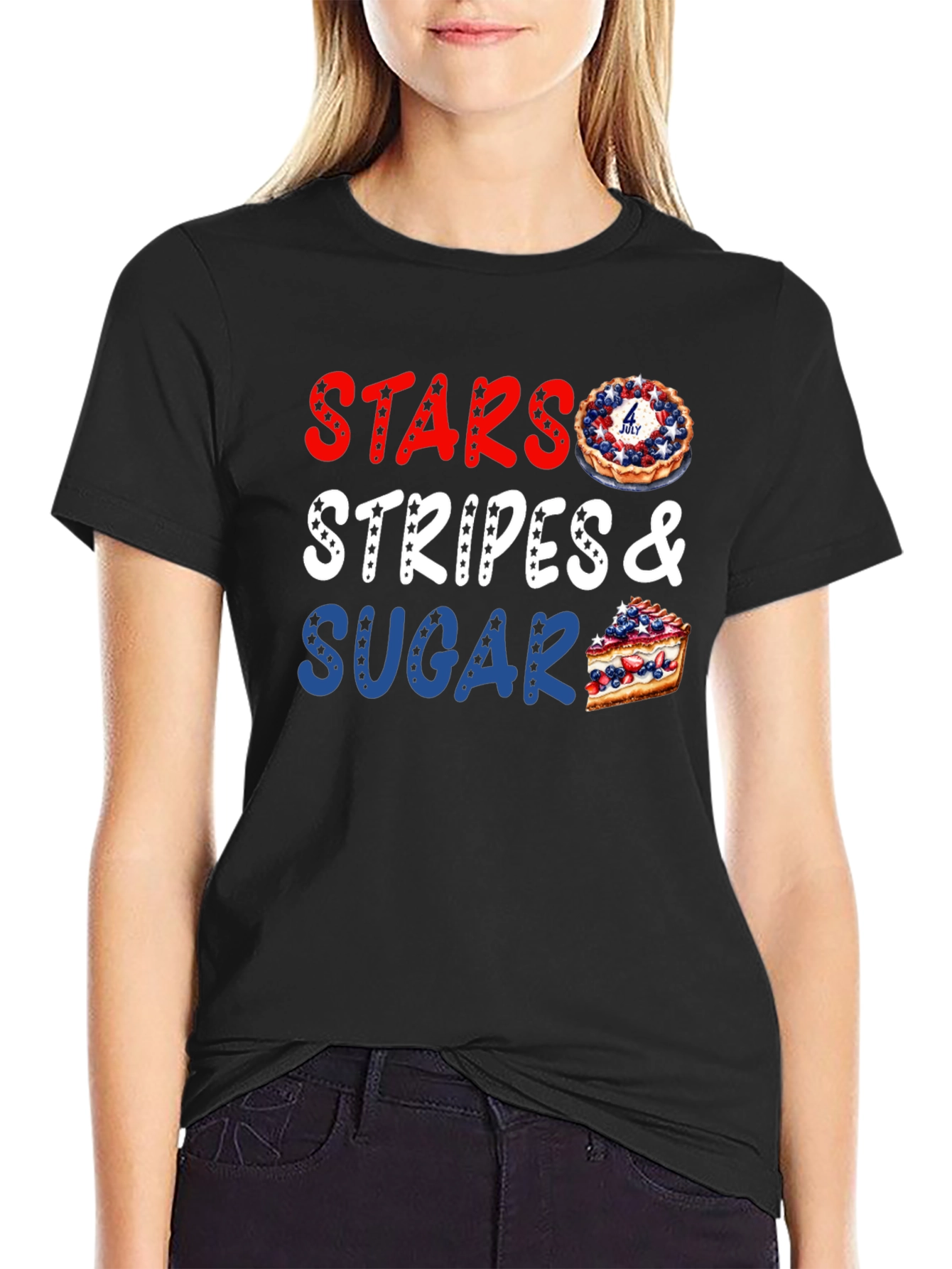Stars Stripes & Sugar T-Shirt - Patriotic 4th of July Tee