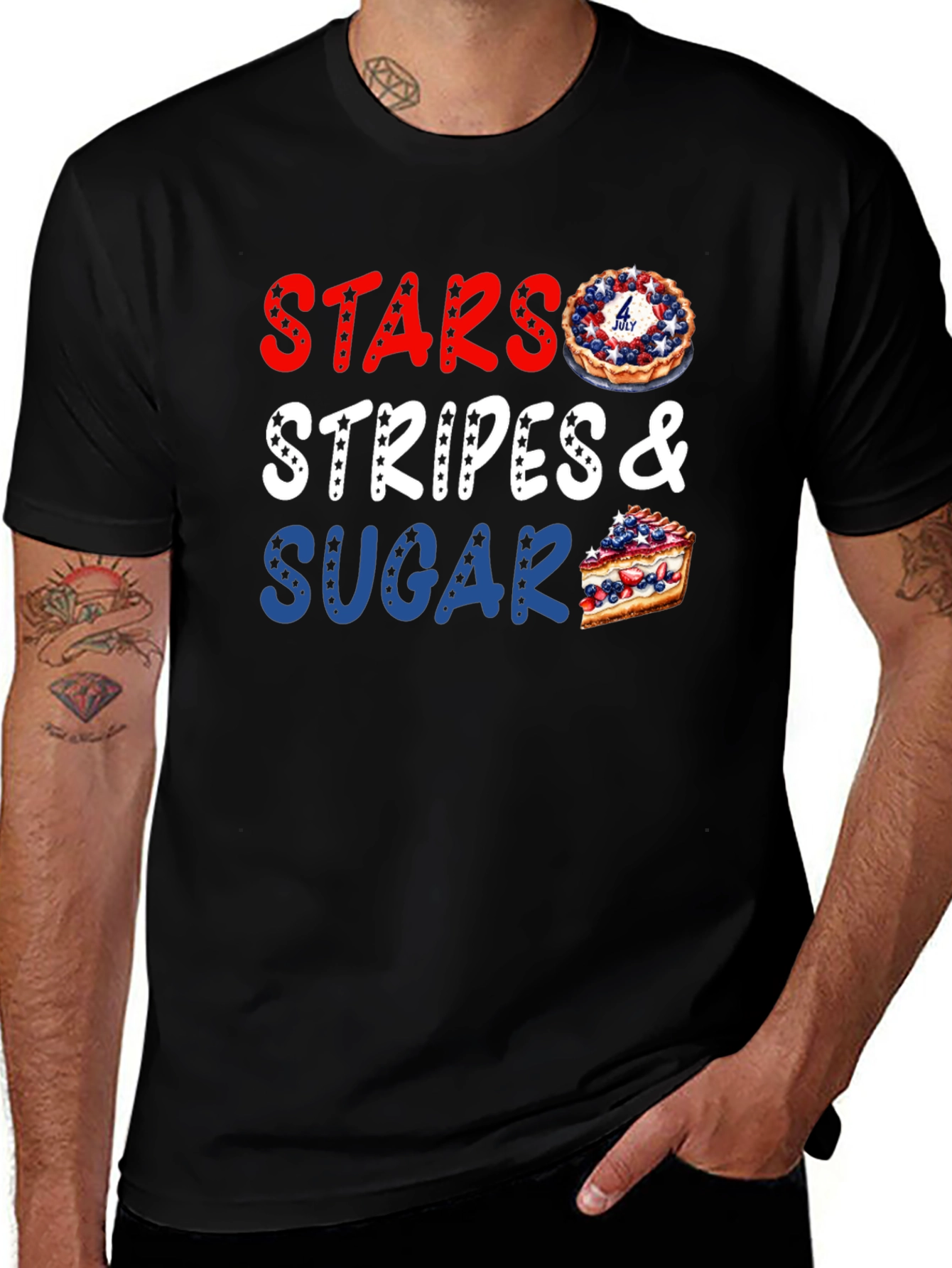 Stars Stripes & Sugar T-Shirt - Patriotic 4th of July Tee