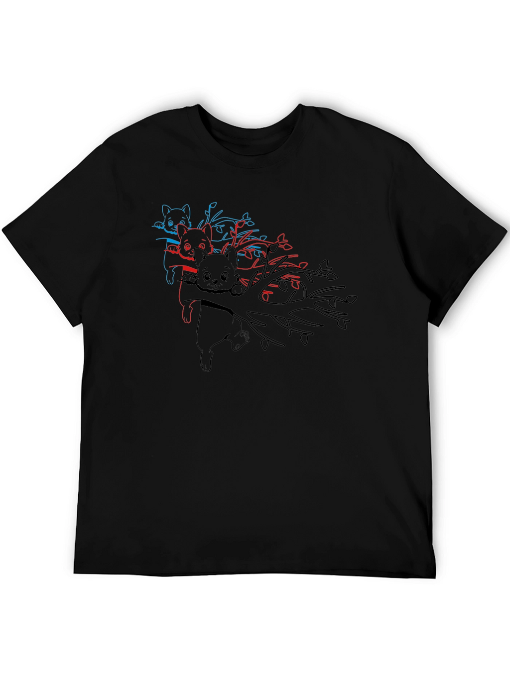 Koala Bear 3D Style Black T-Shirt