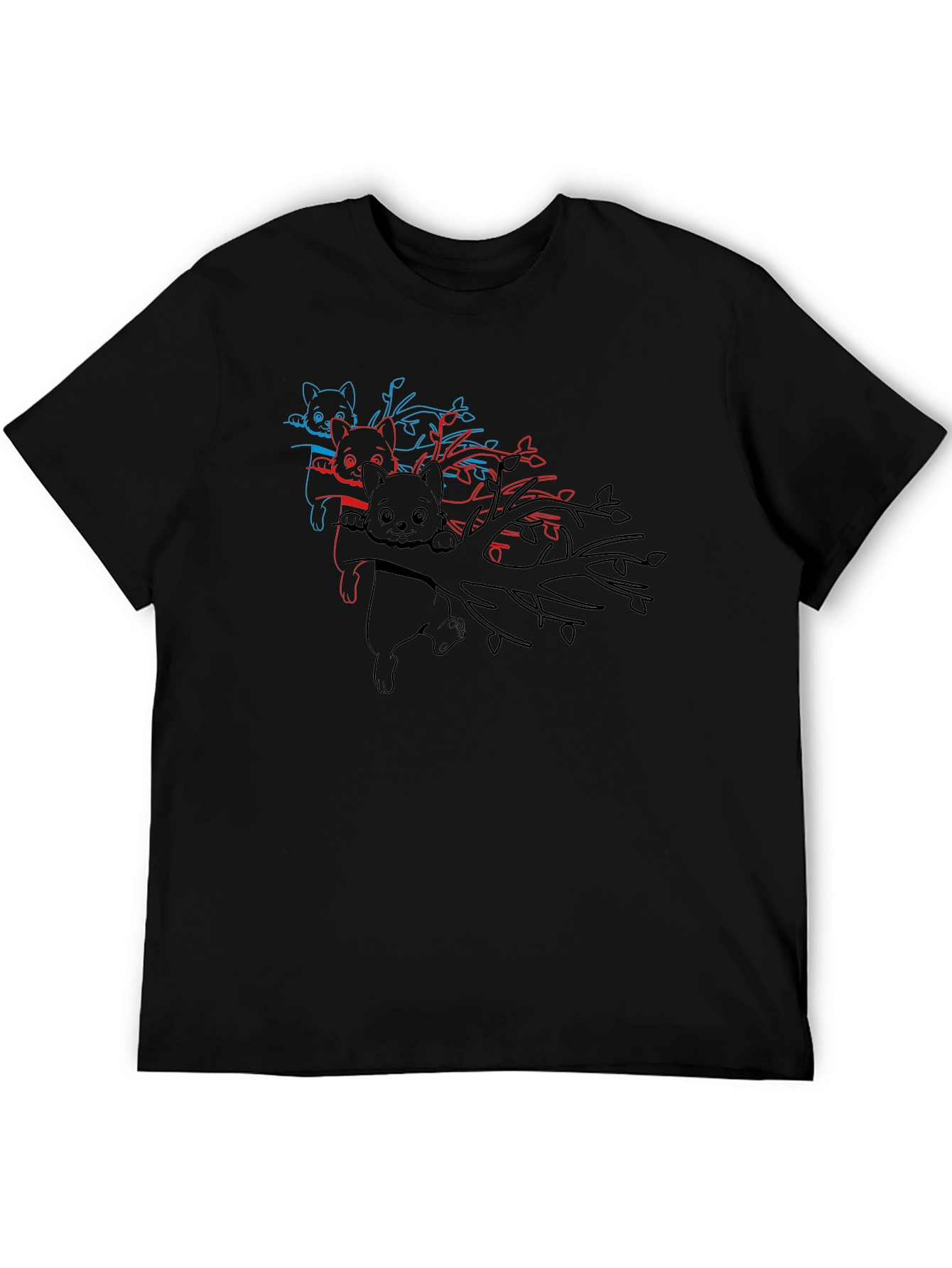 Koala Bear 3D Style Black T-Shirt