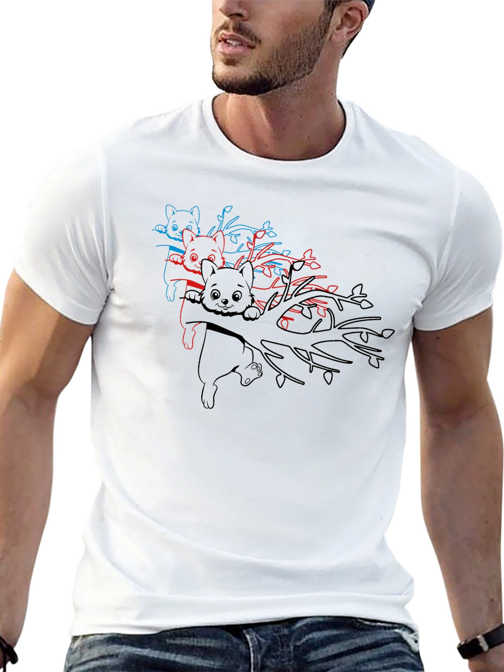 Koala Bear 3D Style Black T-Shirt